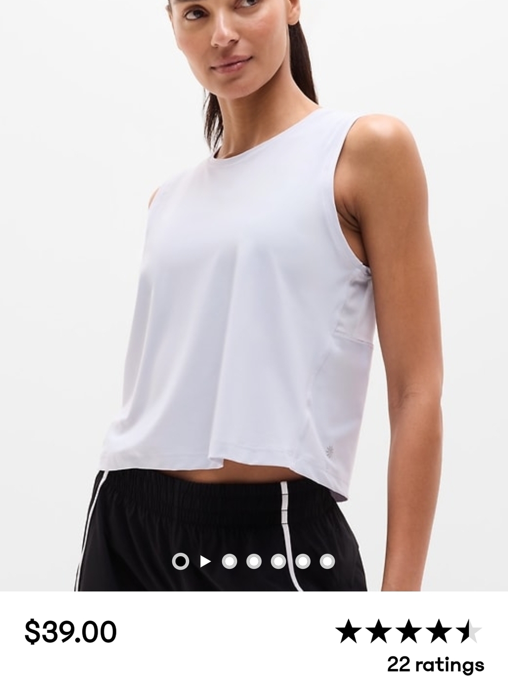 Athleta White Sleeveless Performance Tank